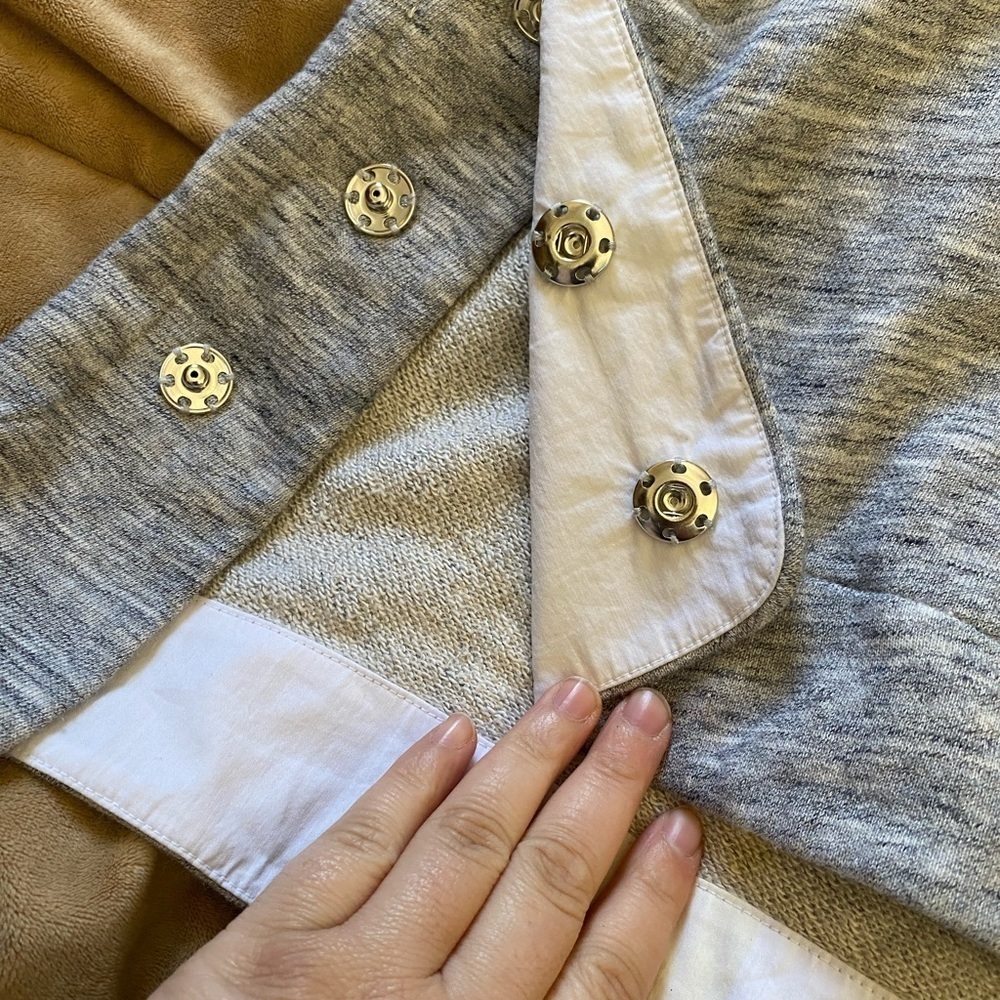 Athleta x Derek Lam Gray side button lightweight crewneck sweatshirt - Picture 7 of 7